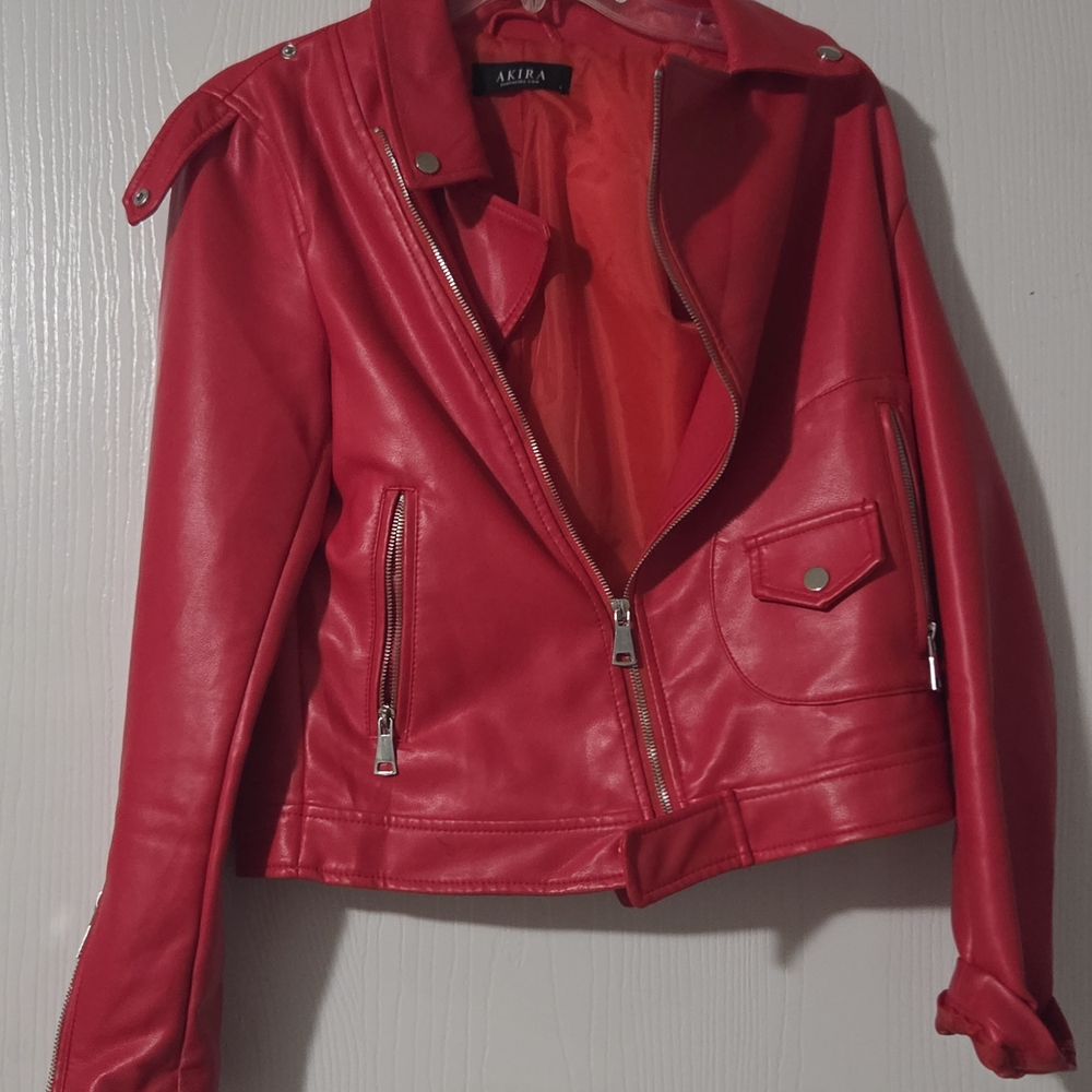 AKIRA Bold Red Leather Jacket